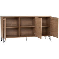 Industrielles Sideboard in Eichenfarbe SAMOS 1,49M mit Metallbeinen Skandinavisches Modernes Design Buffetschrank für Esszimmer und Wohnzimmer