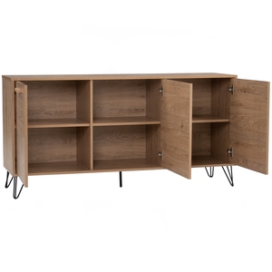 Industrial Oak Colour SAMOS 1.49M <b>Sideboard</b> Metal Legs Large Buffet Cabinet for Dining Room <b>Storage</b> and Living Room Credenza - Product Image 2