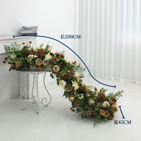 Chemin de table en fleurs artificielles J-FR109 pour cérémonie de mariage, guirlande de fleurs artificielles en soie pour mariage