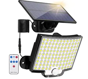 Extérieur Ip65 Étanche 106 Led Solaire Détecteur De Mouvement Lumière D'inondation Crépuscule À L'aube Led Solaire Sécurité Applique Murale Pour Jardin Garage