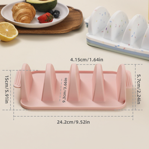 Support de Présentation en Silicone pour Tacos Fiesta – Plateau Rigide ou Souple pour 4 Garnitures - Product Image 6