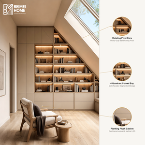 Libreria su Misura per Soffitti Inclinati con Finestra a Lucernario e Panca per Progetti di Ville, Loft e Studi - Product Image 2