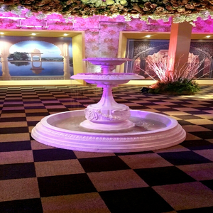 Nouvelle arrivée Fontaine en fibre à deux niveaux, moderne, simple et luxueuse, pour la décoration d'entrée, extérieure et intérieure - Product Image 1