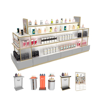 Étagères de présentation personnalisables pour magasins de cosmétiques et de parfums, éclairage LED, respectueuses de l'environnement