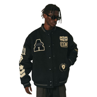 Personnalisé Hommes Laine Corps Cuir Manches Brodé Chenille Patches Varsity Jacket OEM Letterman Baseball College Jacket