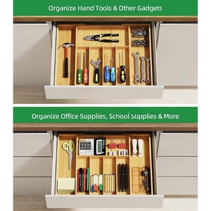 Extendable Bamboo <b>Kitchen</b> Utensil Organizer <b>Storage</b> <b>Box</b> with Knife Holder Bamboo Knife <b>Storage</b> <b>Box</b> - Product Image 5
