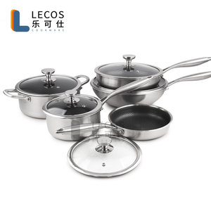 Lecos <span class=keywords><strong>2025</strong></span> Chất lượng cao đồ dùng nhà bếp cảm ứng tổ ong Frying Pan Cooking Pot <span class=keywords><strong>sets</strong></span> đồ nấu nướng không dính Cookware Set - Product Image 2