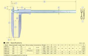 Pied à coulisse à mâchoires longues NAKAMURA Original pour mesures extérieures de sphères et de tuyaux – Produits de première qualité LSM Nakamura BESTTOOL - Product Image 4