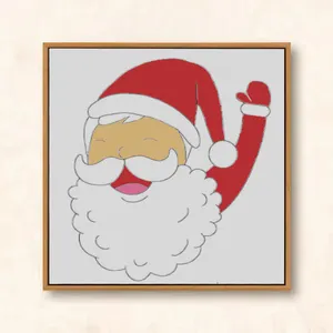 Christmas DIY canvas painting by numbers with acrylic paints easel brush Santa Claus children's toy for kids at home and school