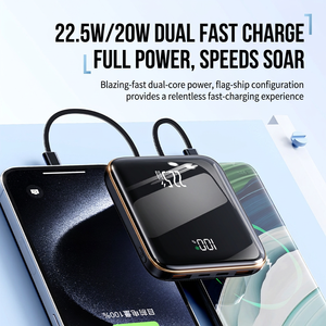 Station d'alimentation portable 10000mAh avec 3 câbles Type-C, charge rapide PD, sortie universelle 65W, batterie Li-polymère - Product Image 4
