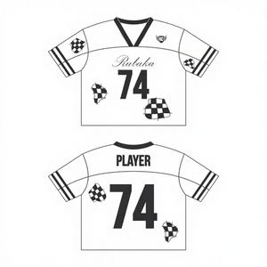 เสื้อฟุตบอลบ็อกซี่ตาข่ายสำหรับผู้ชายเสื้อฟุตบอลอเมริกันแบบปักลายพิมพ์โลโก้ตัดกัน - Product Image 1