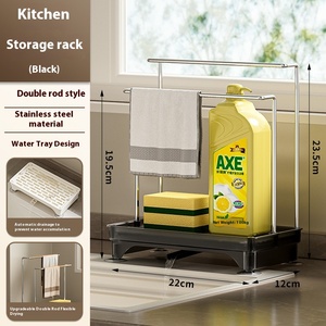 Straccio stenditoio stendibiancheria lavello da cucina mensola staffe in acciaio inox supporto per spugna spazzola portasapone - Product Image 6