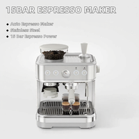 Anbolife - Cafetera Espresso con Bomba ULKA de 15 Bares, Control de Temperatura PID, Portafiltro de 58 mm, Molinillo Integrado de 250 g, OEM ODM