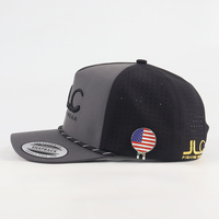 Casquette de golf OEM imperméable à 5 panneaux bicolore, perforée, avec fermeture snapback, style baseball, avec cordon, de qualité supérieure, avec logo personnalisé pour hommes et femmes