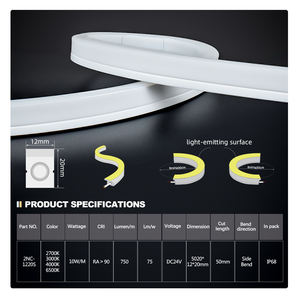 Luz LED de Neón para Exteriores, Flexible, de Silicona, Impermeable IP68, con Encapsulación Completa de PU, Curvada Lateralmente, Personalizable, de Alta Calidad - Product Image 2