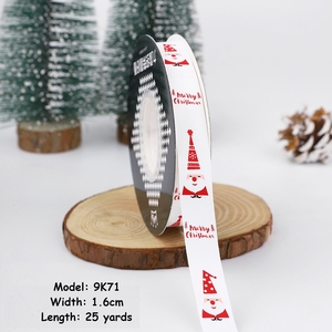 Pita Natal untuk kerajinan, pita Grosgrain liburan putih merah dan hijau pita Natal untuk pembungkus Hadiah - Product Image 6