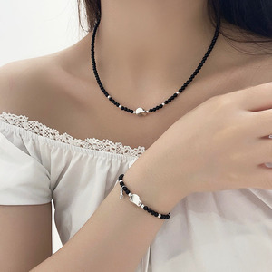 หยินรุ่ยไท่ S925 เงินสเตอร์ลิงธรรมชาติสีดำอาเกตสร้อยคอสร้อยข้อมือชุดสำหรับผู้หญิงเครื่องประดับหรูหราระดับไฮเอนด์สวมใส่ได้ทุกวัน - Product Image 4