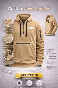Fabricantes de Ropa, Sudadera Personalizada para Hombre, Estilo Urbano, con Cierre de Cremallera, Forro Polar de Poliéster, Cálida, Táctica, para Exteriores, OEM - Product Image 3