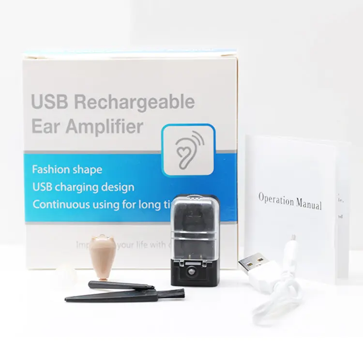 Mejor Vendedor Micro recargable ITE oreja ayuda audiencia amplificador de auriculares