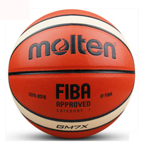 Ballon de basket en cuir Molten à prix de gros, logo personnalisé, ballon de basket d'intérieur GG6X GG7X GG5X