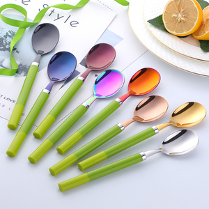 Miễn phí bé trẻ em thép không gỉ dao kéo đồ dùng Flatware muỗng và Fork Set với phim hoạt hình Silicone xử lý - Product Image 5