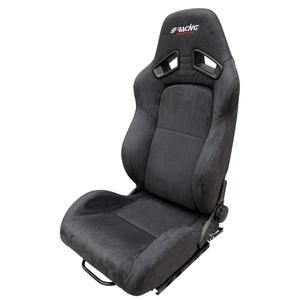 Siège Charles - Siège sport individuel pour voiture, velours, noir, universel avec kit de glissière Simoni Racing - Product Image 1