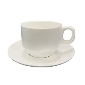 Porcelaine Fine ensemble de tasse à café en céramique avec soucoupe et assiette en porcelaine