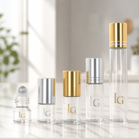 Emballage cosmétique portable rechargeable vide, format voyage, flacon à bille en verre pour huile essentielle, parfum, liquide, 1 ml, 2 ml, 3 ml