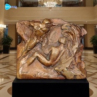 Panel de Pared de Bronce Figurativo Hecho a Medida, Arte Contemporáneo de Forma Humana en Relieve