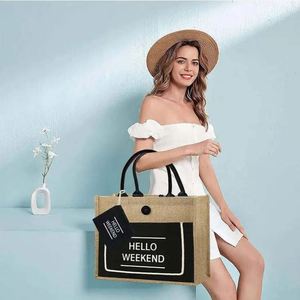 Custom High Quality Custom Logo Printed <b>Foldable</b> Jute Grocery Tote <b>Bag</b> Eco-Friendly Recyclable Linen Jute Shopping <b>Bag</b> - Product Image 4