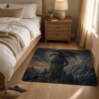 Tapis d'intérieur en polyester imitation velours, imprimé animal moderne Dragon, fabriqué à la machine, pour une décoration intérieure fantastique