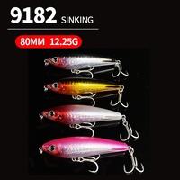 Leurre de pêche en acier inoxydable pour eaux profondes 80mm/122g, longue portée, pour petits poissons mandarins et crevettes, appât artificiel dur