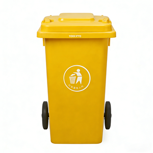 حاوية نفايات بلاستيكية مخصصة سعة 80 لتر، حاوية نفايات صغيرة رخيصة من البولي إيثيلين عالي الكثافة للترويج وإعادة التدوير مع عجلات - Product Image 2