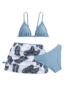 Set 3 pezzi Bikini a fiori per bambini costume da bagno e gonne da spiaggia 12-16 anni costumi da bagno 2025 ragazzi bambino ragazza costume da bagno - Product Image 5