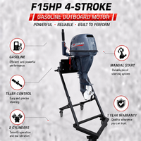 Nouveau moteur hors-bord OEM HSP en alliage d'aluminium CE 15 CV 4 temps à essence avec trim et tilt pour bateau, pièce de rechange