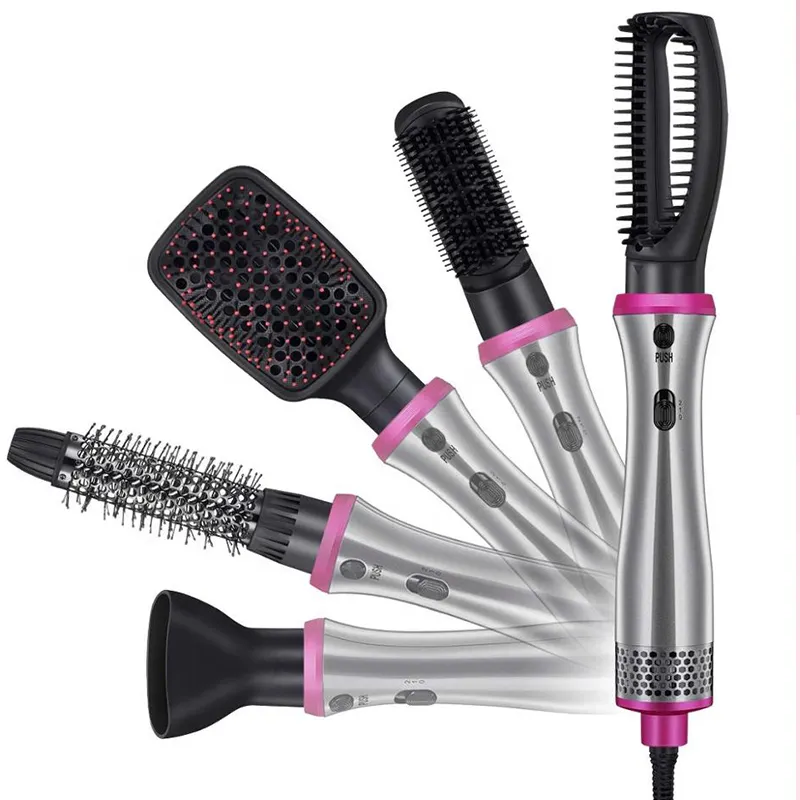 5 In 1 Professionelle Salon Einen Schritt Volumizer Richt Kamm Elektrische Haarglätter Blasen Heiße Air Styler Haar Trockner Pinsel