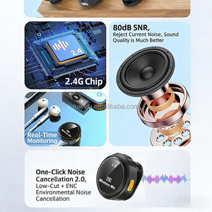 Microphone Lavalier sans Fil Q8 2-en-1 à Réduction de Bruit avec Étui de Charge pour Diffusion en Direct/<span class=keywords><strong>Studio</strong></span>/Vlog en Extérieur - Product Image 5