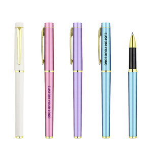 प्रचार प्लास्टिक जेल पेन सफेद गुलाबी रंग में 0.5 मिमी लेखन चौड़ाई काली स्याही के साथ - Product Image 2