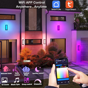Màu sắc thay đổi thông minh ngoài trời Tường Đèn treo tường tuya Wifi RGB lên xuống bên ngoài Đèn tường - Product Image 5