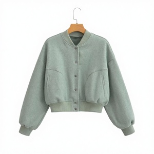 Women Leather Fleece Jacket Knitted Cotton <b>Lined</b> Long Sleeve Button Autumn Spring Warm Thick <b>Coat</b> Casual Outdoor Soft - Product Image 3