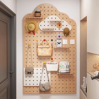 YZP Panneau perforé mural contemporain personnalisable en bois, organisateur de rangement multifonctionnel pour la maison avec trous décoratifs