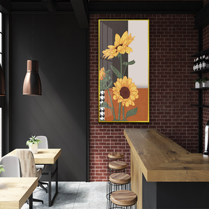 เครื่องลายครามของอัญมณีเซรามิกส์ดวลแบบต้นแบบเสือคริสตัลพอร์ซเลนภาพวาดแขวนในห้องนั่งเล่นพร้อมไฟ LED - Product Image 3