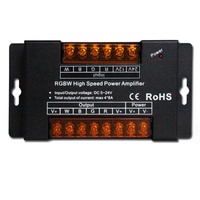 4 * 8A Amplificateur RGBW en fer noir 12-24V 4 canaux signal sept couleurs avec contrôleur de lampe