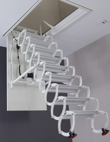 Échelle de grenier manuelle en aluminium, escalier télescopique dissimulé, escalier pliable peu encombrant pour maison individuelle et villa