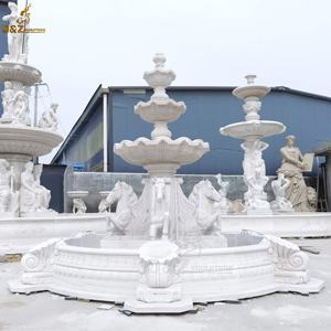 Fontaine cascade tête de <span class=keywords><strong>lion</strong></span> en marbre blanc naturel pour la décoration de jardin - Product Image 5