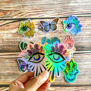 Tùy chỉnh không thấm nước Holographic chết cắt dán với thiết kế của khách hàng in tùy chỉnh hiệu ứng cầu vồng vinyl dán - Product Image 1