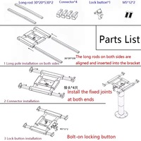 Reimo Pied de table haute réglable à 360 degrés pour Yacht RV Car Comfort Interior Rail Clips Meubles Sièges de voiture modifiés