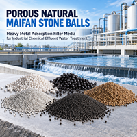 Billes de pierre Maifan naturelle poreuse, média filtrant pour l'adsorption des métaux lourds, pour le traitement des eaux usées chimiques industrielles