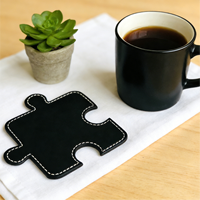Ensemble de dessous-de-verre amusants en cuir PU, imperméables, pour café, thé, protection de table à la maison ou au bureau, protège-tables pour tasses à café