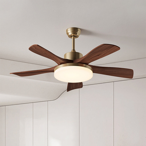 พัดลมเพดานโลหะพร้อมไฟ LED สีทองควบคุมระยะไกลสุดหรูสำหรับห้องอาหารโรงแรมและวิลล่า - Product Image 3